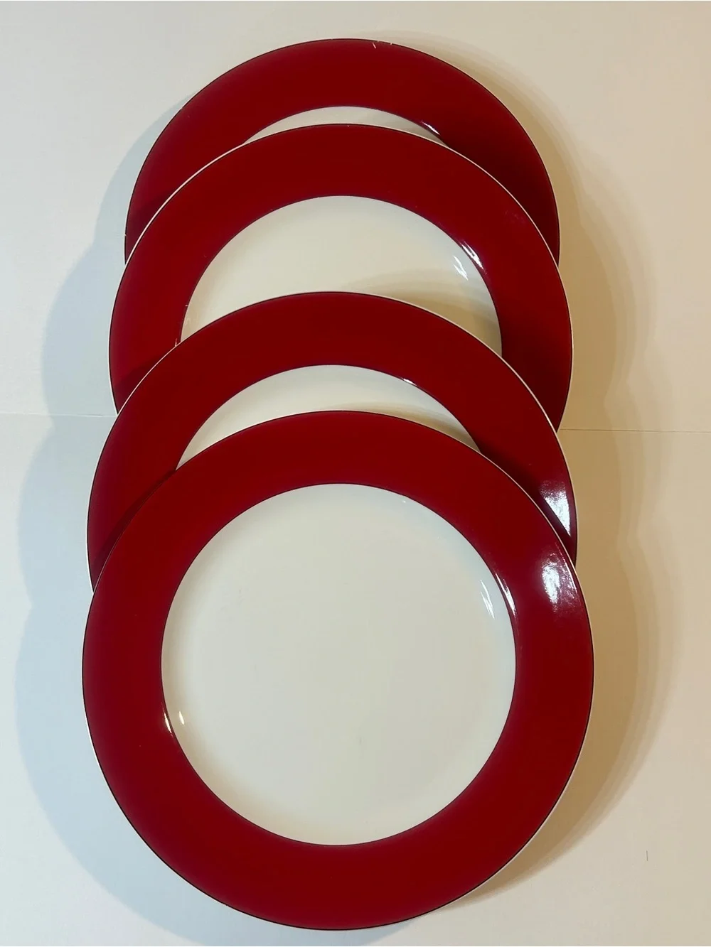 Lenox Kate Spade Rutherford Circle Red Dinner Plates 11 1/4” - Set of 4